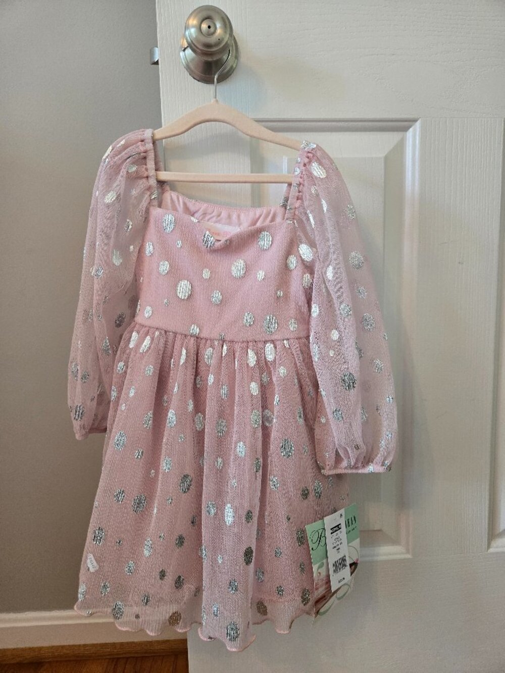 NWT Girls size 3T Pink long sleeved dress from Bonnie Baby